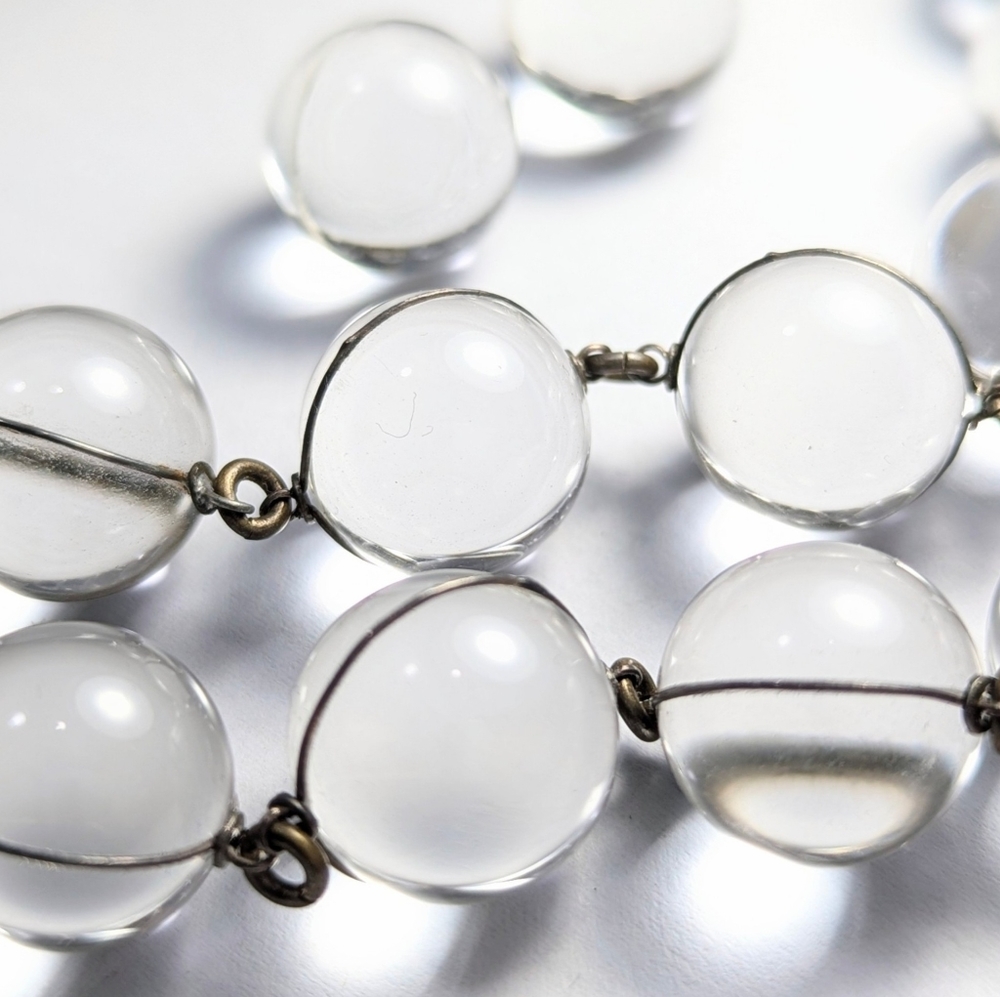 GORGEOUS Early Deco Era Wire Wrapped Pools Of Light Rock Crystal Necklace - Picture 10 of 10